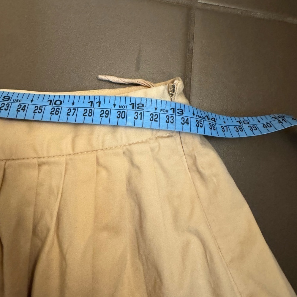 YARGICI Cotton Women’s Tan Cream Pleated Mini Skirt EUR Size 36 - Picture 13 of 16